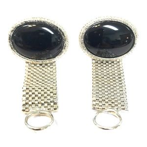 Men’s silver & black cuff links